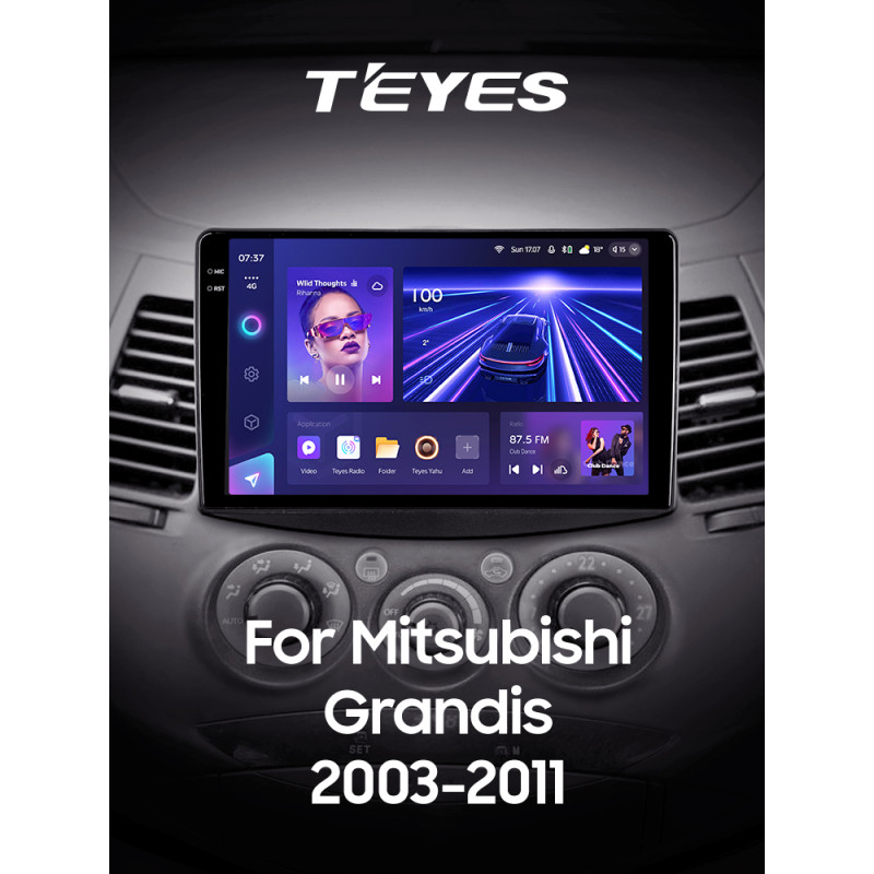 Android head unit Teyes CC3 6+128 Gb with 360° surround view° Mitsubishi Grandis 1 2003-2010 (F1) 9" 2k