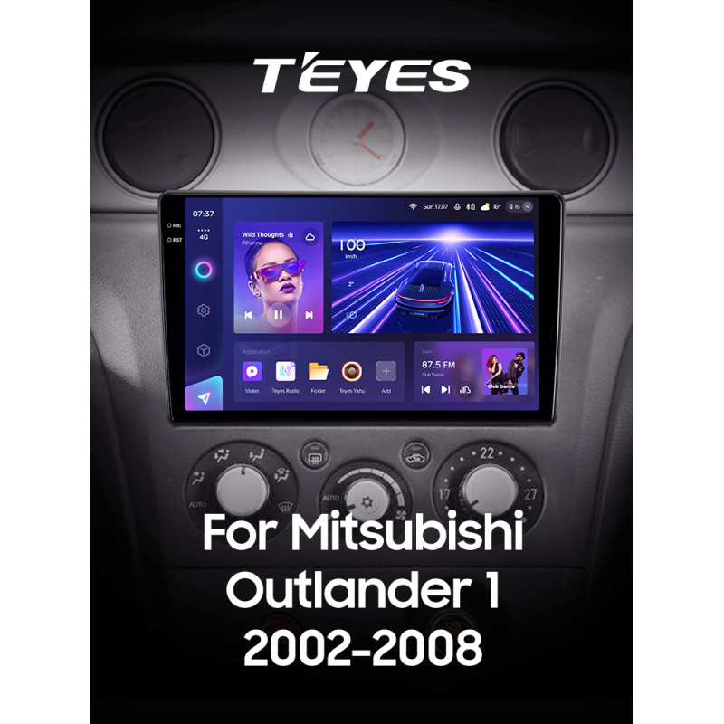 Android head unit Teyes CC3 6+128 Gb with 360° surround view° Mitsubishi Outlander 1 2002-2008 (F2) 9" 2k