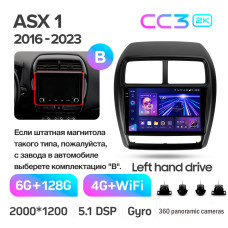 Android head unit Teyes CC3 6+128 Gb with 360° surround view° Mitsubishi ASX 1 (Left hand drive) 2016-2023 (B) 9" 2k
