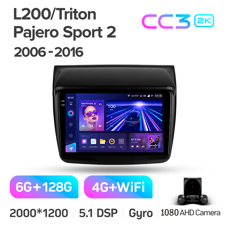 Štátní magnetofon Teyes CC3 6+128 GB pro Mitsubishi Pajero Sport, 2 L200, Triton 2008–2016, 9