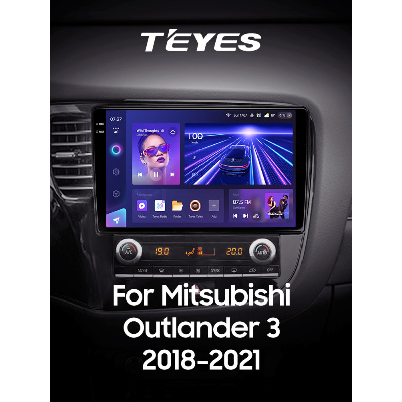 Štátní magnetofon Teyes CC3 4+64 GB pro Mitsubishi Outlander 3 GF0W/GG0W (1 DIN) (2012–2018, verze B), 10