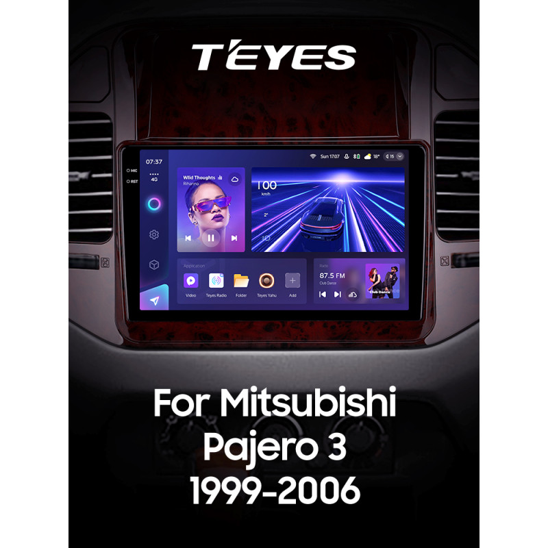 Android head unit Teyes CC3 4+64 Gb Mitsubishi Pajero 3 V70 V60 1999-2006 (brown) 9" 2k