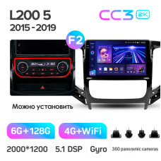 Android head unit Teyes CC3 6+128 Gb with 360° surround view° Mitsubishi L200 5 (F1) (Manual air conditioning) 2015-2019 9" 2k