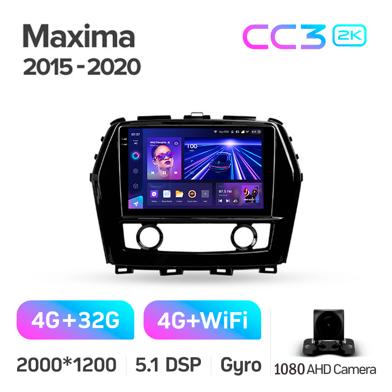 Android head unit Teyes CC3 4+32 Gb Nissan Maxima A36 2015-2020 10" 2k