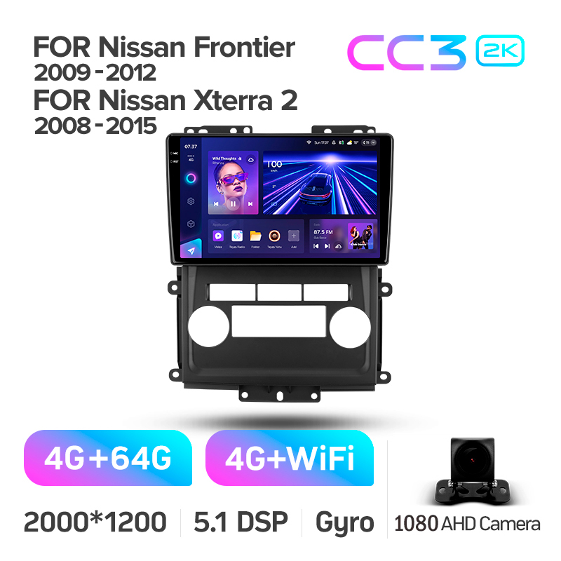 Android head unit Teyes CC3 4+64 Gb Nissan Frontier 2009-2012 For Nissan Xterra 2 N50 2008-2015 10" 2k