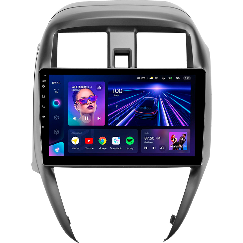 Fest eingebaute Magnetophon Teyes CC3 4+32 GB für Nissan Sunny (2014–2016), 10 Zoll.