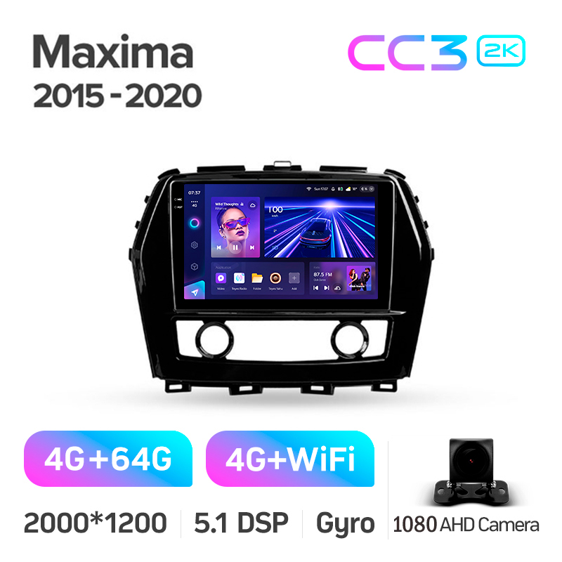 Android head unit Teyes CC3 4+64 Gb Nissan Maxima A36 2015-2020 10" 2k
