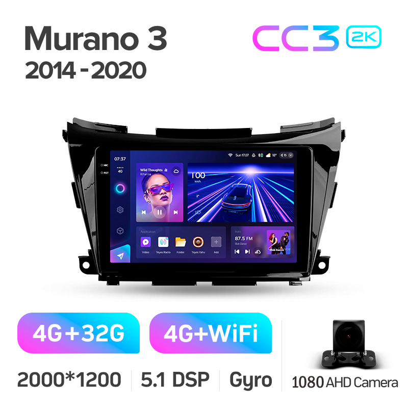 Android head unit Teyes CC3 4+32 Gb Nissan Murano 3 Z52 2014-2020 10" 2k
