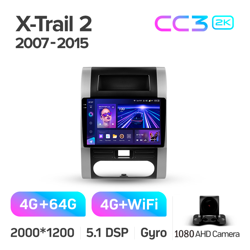 Android head unit Teyes CC3 4+64 Gb Nissan X-Trail X Trail 2 T31 2007-2015 10" 2k