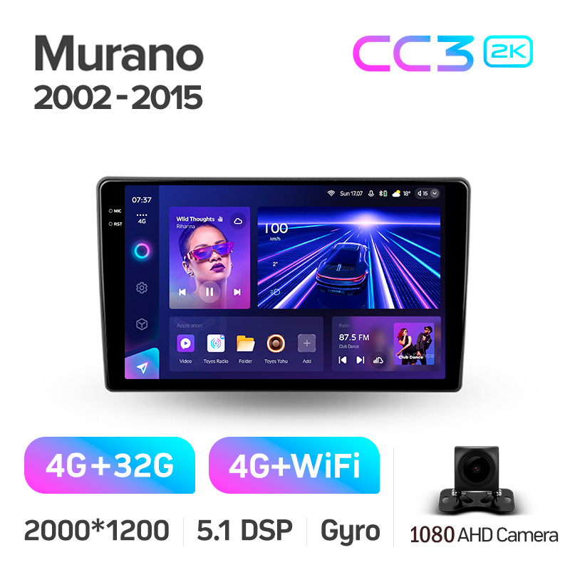 Android head unit Teyes CC3 4+32 Gb Nissan Murano Z50 2002-2008 9" 2k