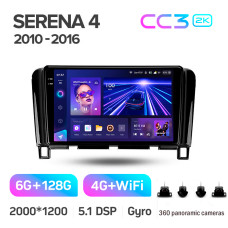Android head unit Teyes CC3 6+128 Gb with 360° surround view° Nissan Serena 4 C26 2010-2016 9" 2k