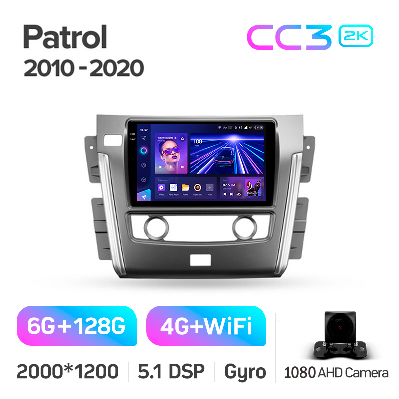 Android head unit Teyes CC3 6+128 Gb Nissan Patrol 6 Y62 2010-2020 (F2) 10" 2k