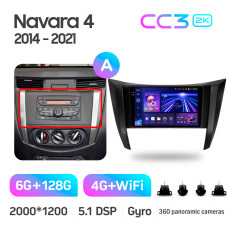 Android head unit Teyes CC3 6+128 Gb with 360° surround view° Nissan Navara D23 IV 4 2014-2021 (A) 9" 2k