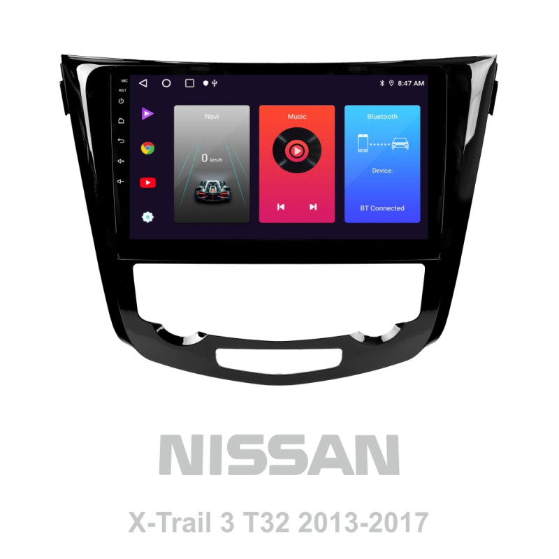 Android head unit SIGMA F10216 ANDROID 10 2+32 Gb Nissan X-Trail X Trail 3 T32 2013-2022- (F2) Automatic air conditioning (C) 10"
