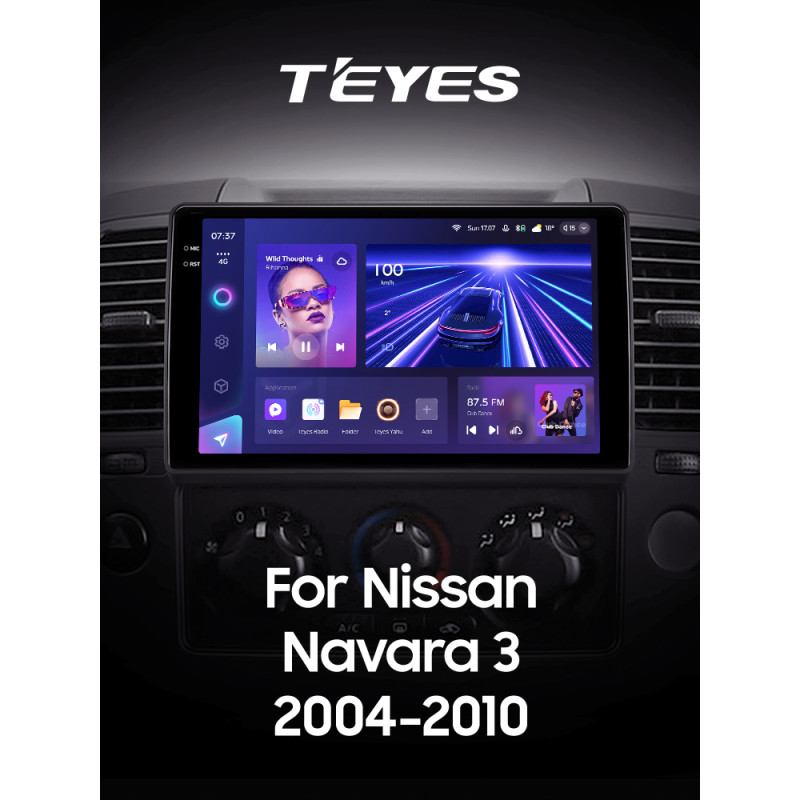 Android head unit Teyes CC3 6+128 Gb with 360° surround view° Nissan Navara 3 D40 2004-2010 (F2) 9" 2k