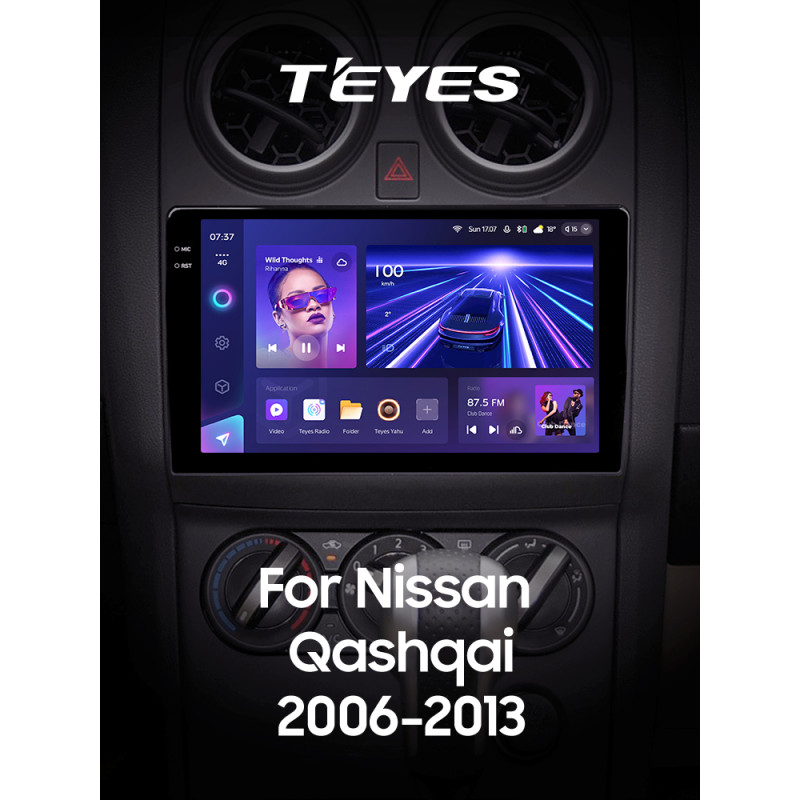 Android head unit Teyes CC3 6+128 Gb Nissan Qashqai 1 J10 2006-2013 (F1) 9" 2k