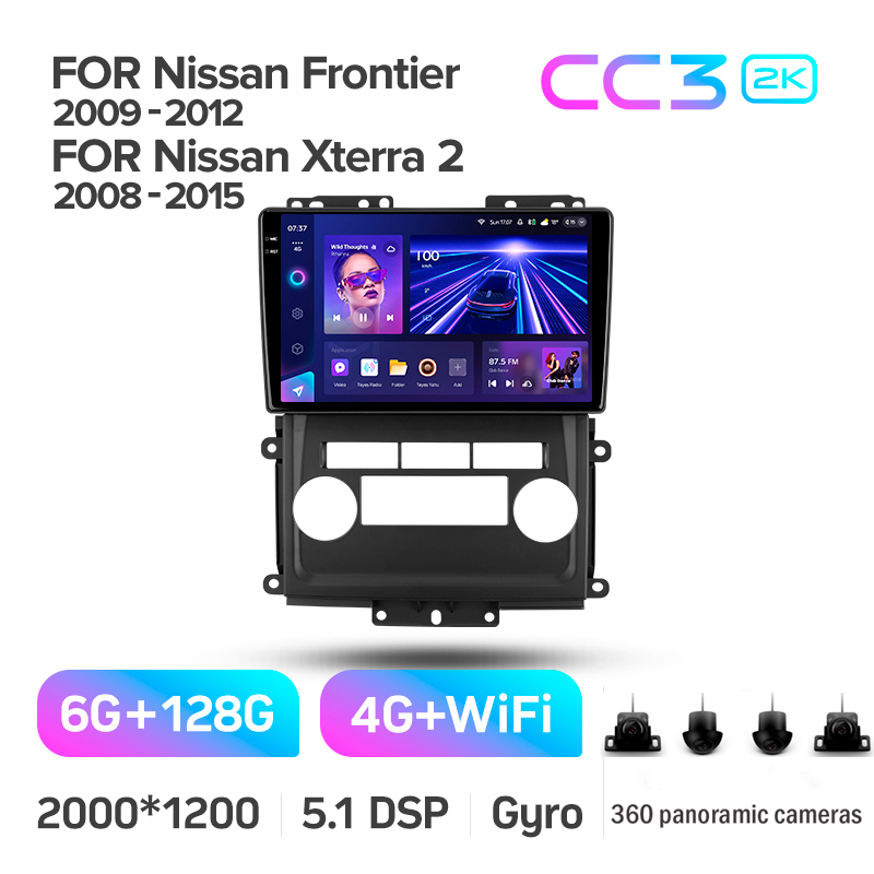 Android head unit Teyes CC3 6+128 Gb with 360° surround view° Nissan Frontier 2009-2012 For Nissan Xterra 2 N50 2008-2015 10" 2k