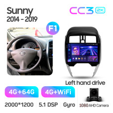 Android head unit Teyes CC3 4+64 Gb Nissan Sunny (Left hand drive) 2014-2019 (F1) 10" 2k