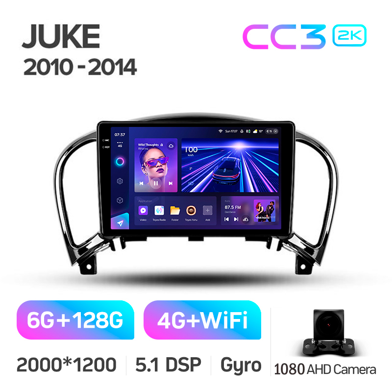 Android head unit Teyes CC3 6+128 Gb Nissan Juke 2010-2014 9" 2k