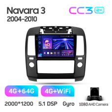 Android head unit Teyes CC3 4+64 Gb Nissan Navara 3 D40 2004-2010 (F2) 9" 2k