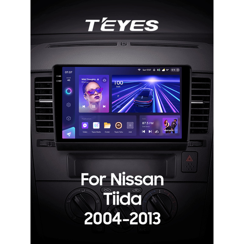 Android head unit Teyes CC3 4+64 Gb Nissan Tiida C11 2004-2013 (F2) 9" 2k