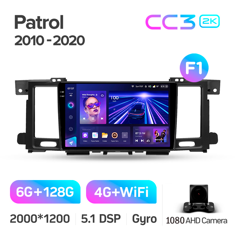 Android head unit Teyes CC3 6+128 Gb Nissan Patrol 6 VI Y62 2010-2020 (F1) 9" 2k (L1)