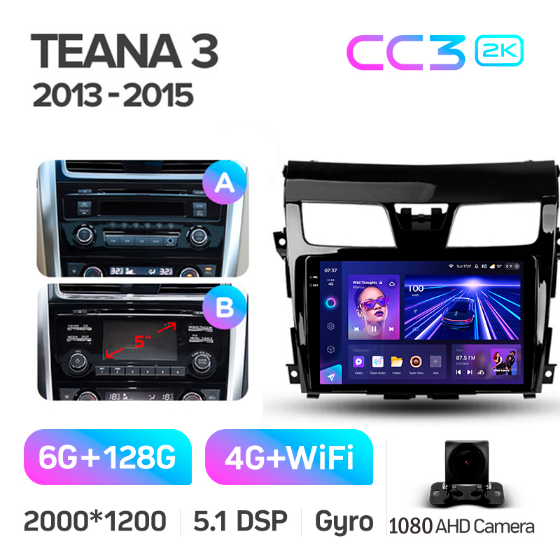 Štátní magnetofon Teyes CC3 6+128 GB Nissan Teana J33 (2013–2015, AB) 10