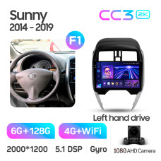 Android head unit Teyes CC3 6+128 Gb Nissan Sunny (Left hand drive) 2014-2019 (F1) 10" 2k