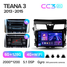 Android head unit Teyes CC3 6+128 Gb with 360° surround view° Nissan Teana J33 2013-2015 (AB) 10" 2k