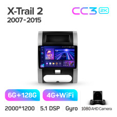 Android head unit Teyes CC3 6+128 Gb Nissan X-Trail X Trail 2 T31 2007-2015 10" 2k