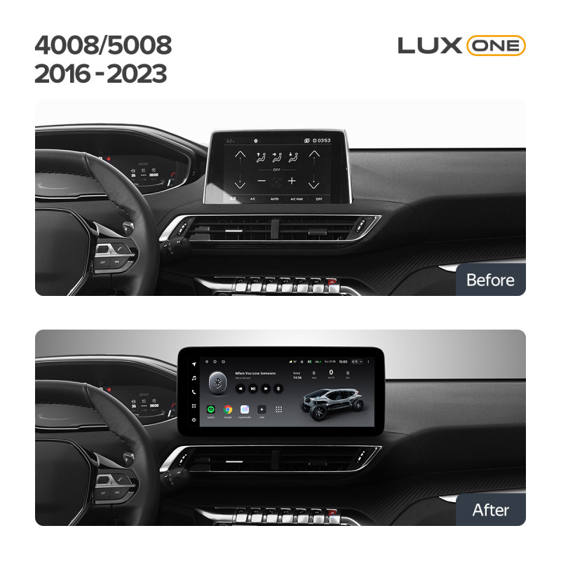Android head unit Teyes LUX ONE 6+128 Gb with 360° surround view° Peugeot 4008 5008 2016-2023 12.3"