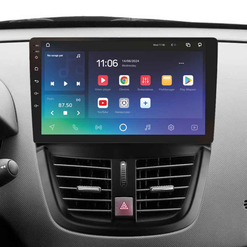 Android head unit SIGMA X9432 ANDROID 10 4+32 Gb 4G DSP Peugeot 207 2006-2015 9"