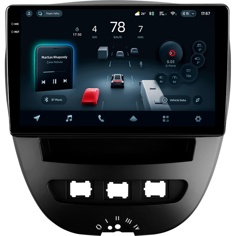 Android head unit Teyes CC4 Pro 8+128 Gb Peugeot 107 Toyota Aygo 2005-2014 10" 2k