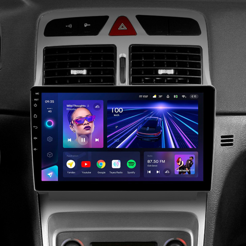 Android head unit Teyes CC3 4+32 Gb Peugeot 307 1 2001-2008 9"