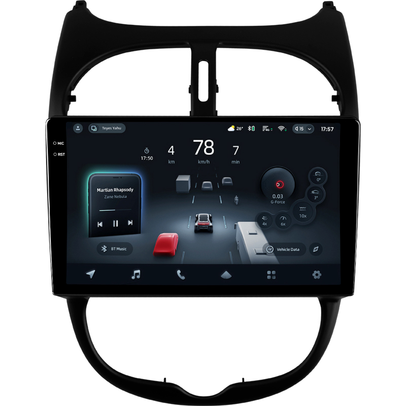 Android head unit Teyes CC4 Pro 12+256 Gb Peugeot 206 1998-2012 9" 2k (L1)