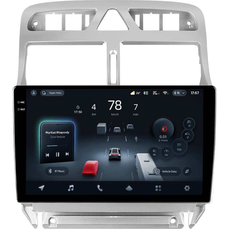 Android head unit Teyes CC4 Pro 8+128 Gb Peugeot 307 1 2001-2008 9" 2k