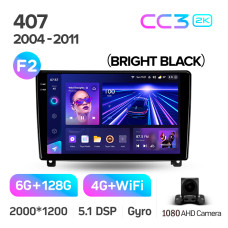 Android head unit Teyes CC3 6+128 Gb Peugeot 407 1 2004 - 2011 (F2) 9" 2k (L2)