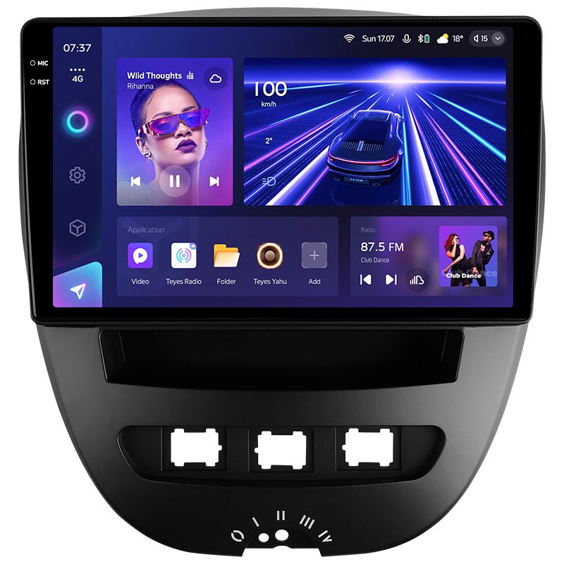 Android head unit Teyes CC3 4+64 Gb Peugeot 107 Toyota Aygo 2005-2014 10" 2k