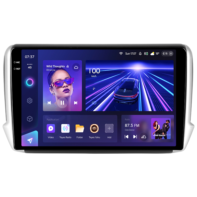 Android head unit Teyes CC3 4+64 Gb Peugeot 2008 1 208 (1 Din) 2013-2020 10" 1din 2k