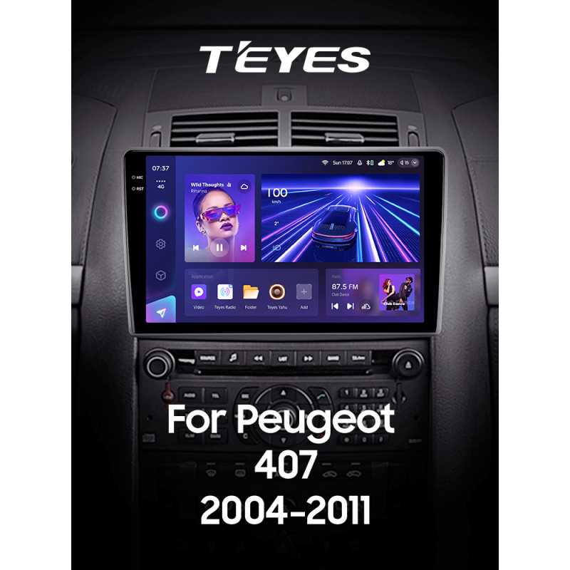 Festplatten-Magnetophon (CD-Wechsler) Teyes CC3 4+64 GB für Peugeot 407 1.2004–2011 (F1) 9