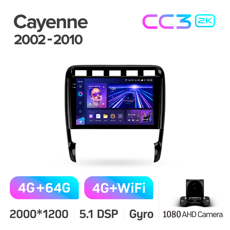 Android head unit Teyes CC3 4+64 Gb Porsche Cayenne I 1 9PA 2002-2010 9" 2k (L1)