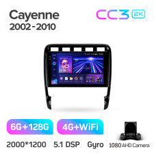 Android head unit Teyes CC3 6+128 Gb Porsche Cayenne I 1 9PA 2002-2010 9" 2k (L1)