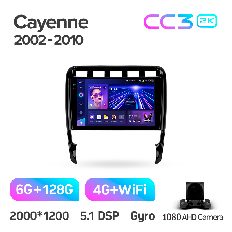 Android head unit Teyes CC3 6+128 Gb Porsche Cayenne I 1 9PA 2002-2010 9" 2k (L1)