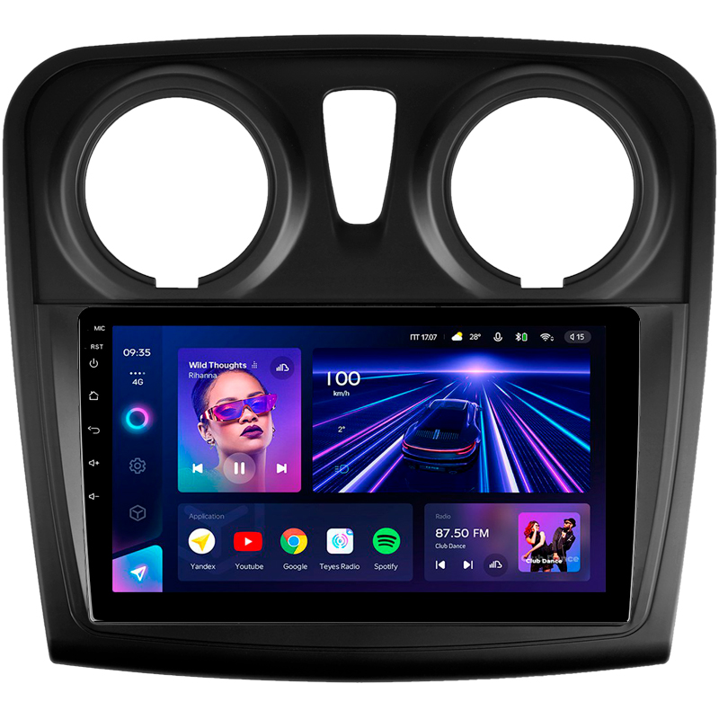 Android head unit Teyes CC3 4+32 Gb Renault Logan 2 2012-2022 Sandero 2 2013-2022 (F2) (B) 9" (L1)