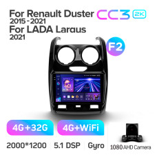 Android head unit Teyes CC3 4+32 Gb Renault Duster (F2) 2015-2021 / LADA Largus 2021 9" 2k (L1)