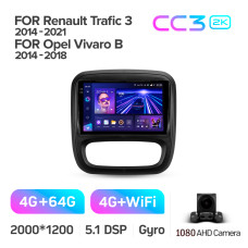 Android head unit Teyes CC3 4+64 Gb Renault Trafic 3 2014-2021 / Opel Vivaro B 2014-2018 9" 2k (L1)