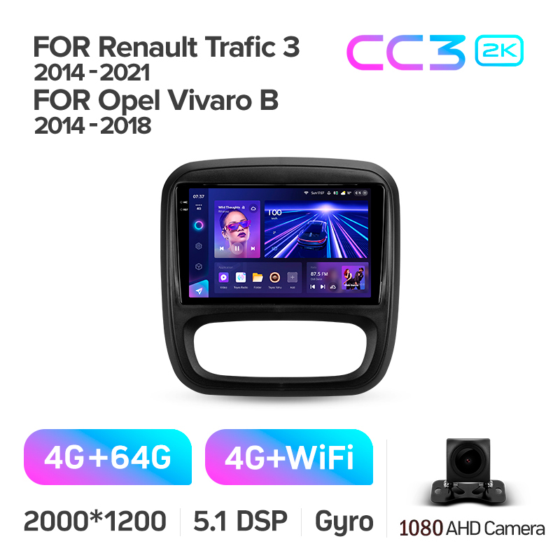 Štátní magnetofon Teyes CC3 4+64 GB pro Renault Trafic 3 (2014–2021) / Opel Vivaro B (2014–2018), 9