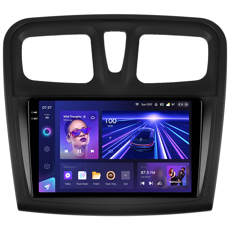 Android head unit Teyes CC3 4+64 Gb Renault Logan 2 2012-2022 Sandero 2 2013-2022 (F1) (A) 9" 2k