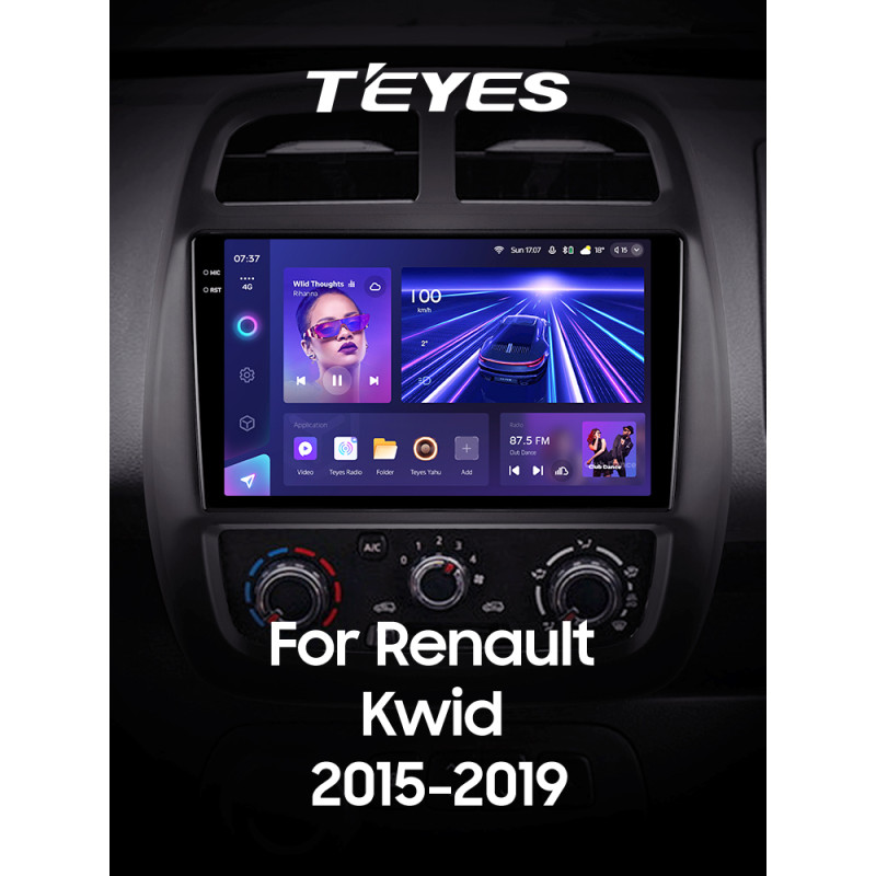 Android head unit Teyes CC3 6+128 Gb with 360° surround view° Renault KWID 2015-2019 9" 2k (L1)