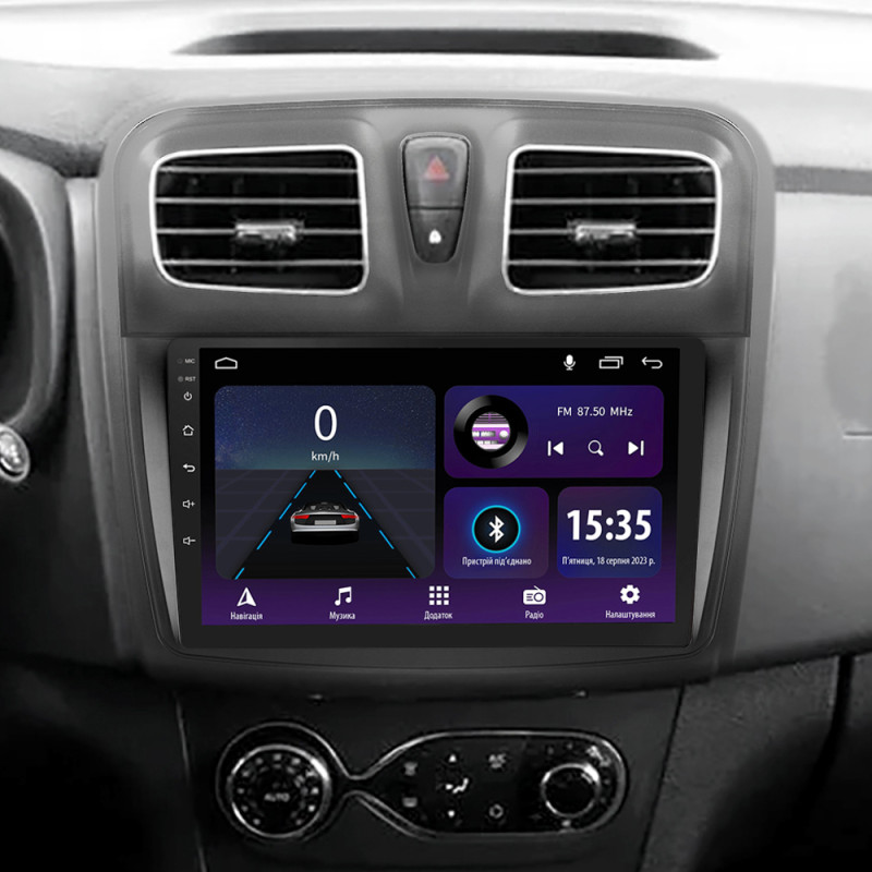 Android head unit SIGMA E9232 ANDROID 10 2+32 Gb Renault Logan 2 2012-2022 Sandero 2 2013-2022 (F1) (B) 9" (L1)